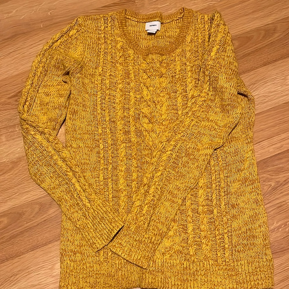 Yellow Cable Knit Sweater